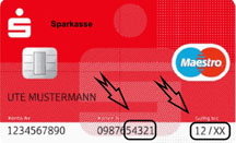 Abbildung der Vorderseite der Sparkassen-Card¹